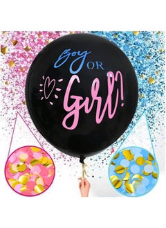 Generic Baby Gender Reveal Balloon, 36" Boy or Girl Balloons with Blue and Pink Confetti Decorations  - Image 1