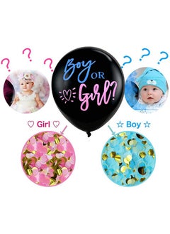 Generic Baby Gender Reveal Balloon, 36" Boy or Girl Balloons with Blue and Pink Confetti Decorations  - Image 3