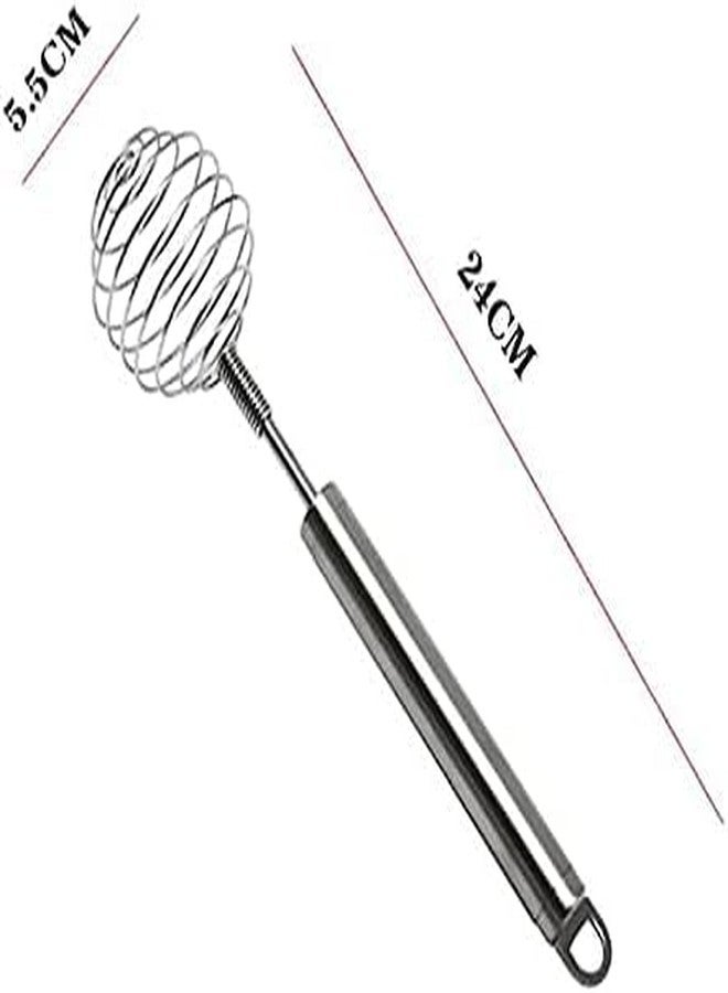 PD GROW Egg Whisk,Stainless Steel Whisk, Multi-Role Egg Beater Potato Masher 24 * 6cm Stainless Steel Spiral Hand Beater Egg Beater Beater Beater Beater(Pak of-1) - Image 2