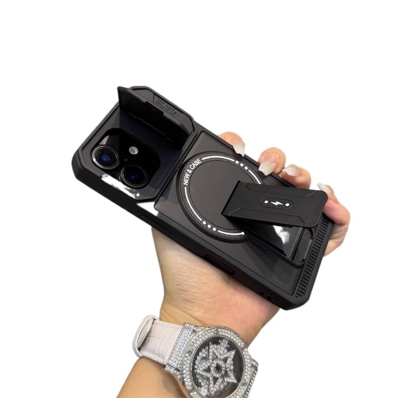 MagSafe Case | Shockproof Cover for iPhone 16 / 16 Plus / 16 Pro / 16 Pro Max | Kickstand | Strong Magnetic | Black - Image 4