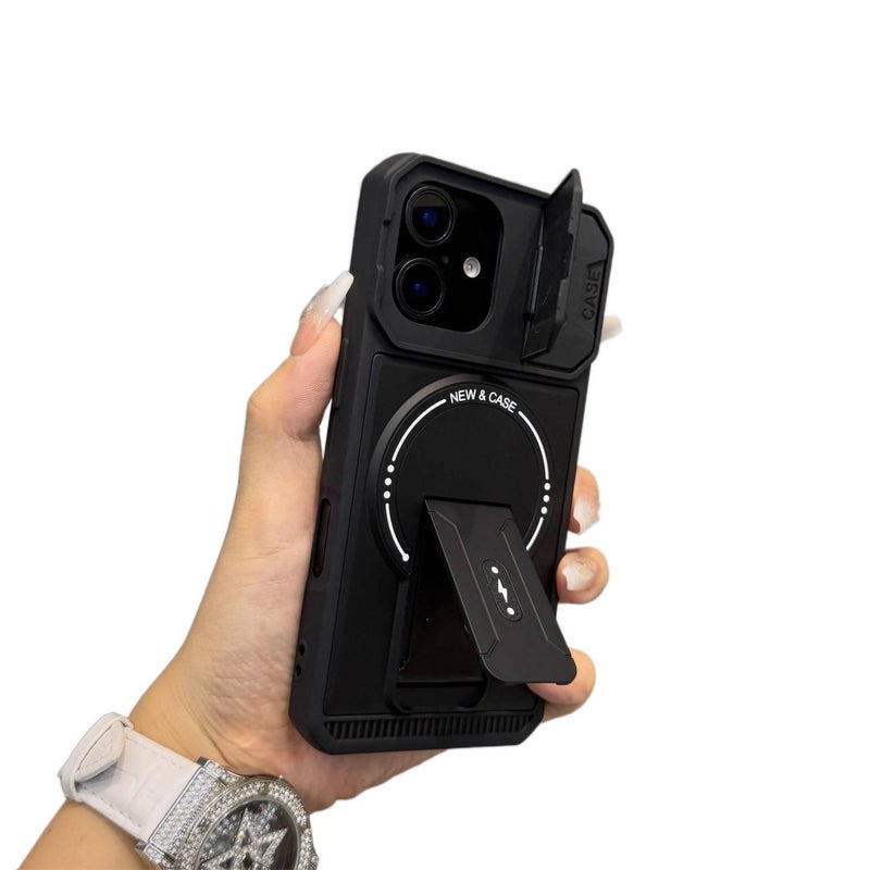 MagSafe Case | Shockproof Cover for iPhone 16 / 16 Plus / 16 Pro / 16 Pro Max | Kickstand | Strong Magnetic | Black - Image 1