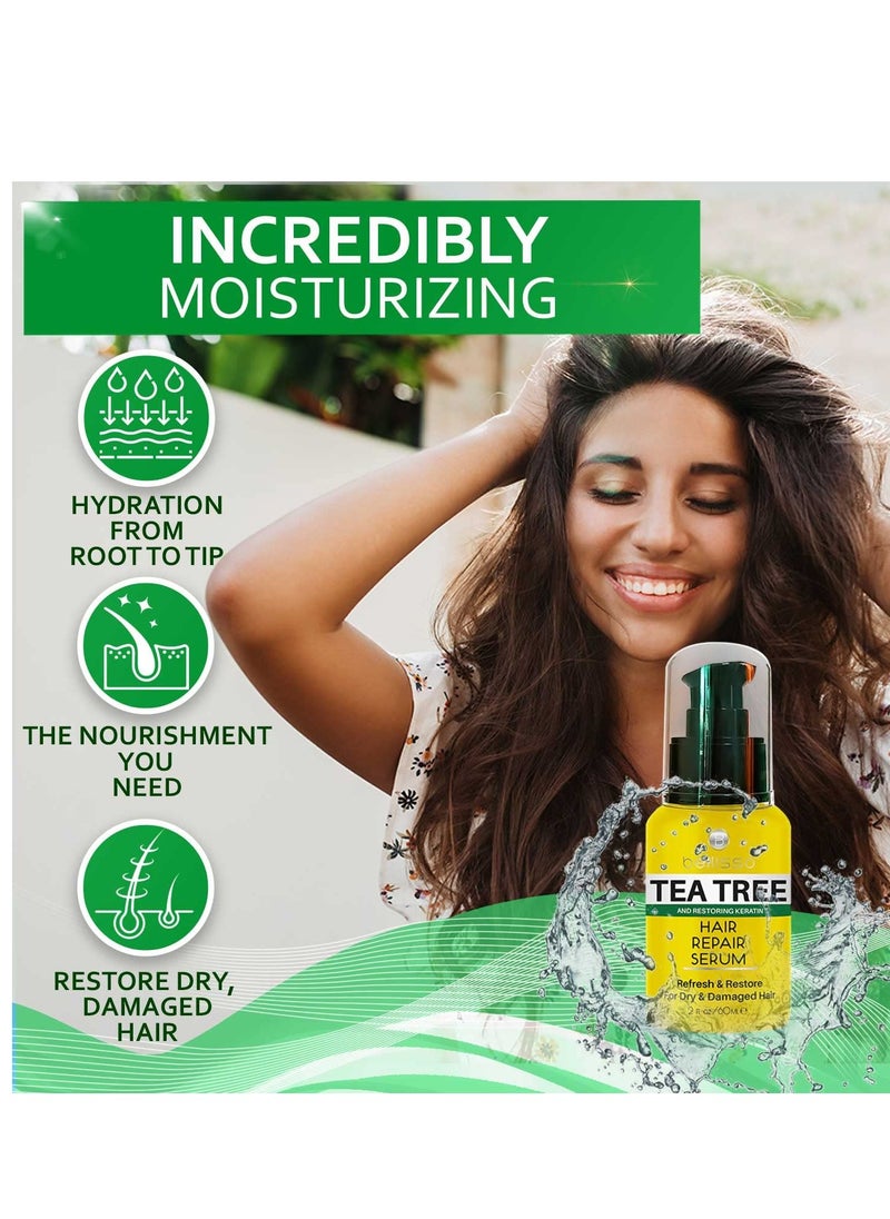 Tea Tree Oil Hair Serum - Moisturizer Treatment for Fighting Dandruff and Repair Dry, Damaged Hair and Itchy Scalp - Care and Styling Products for Women and Men - With Anti Frizz Keratin for Shine - pzsku/ZA5571C0CE34DCE7F3C1AZ/45/_/1737347836/eea68960-a335-4b22-a363-ad8d9bf580f6