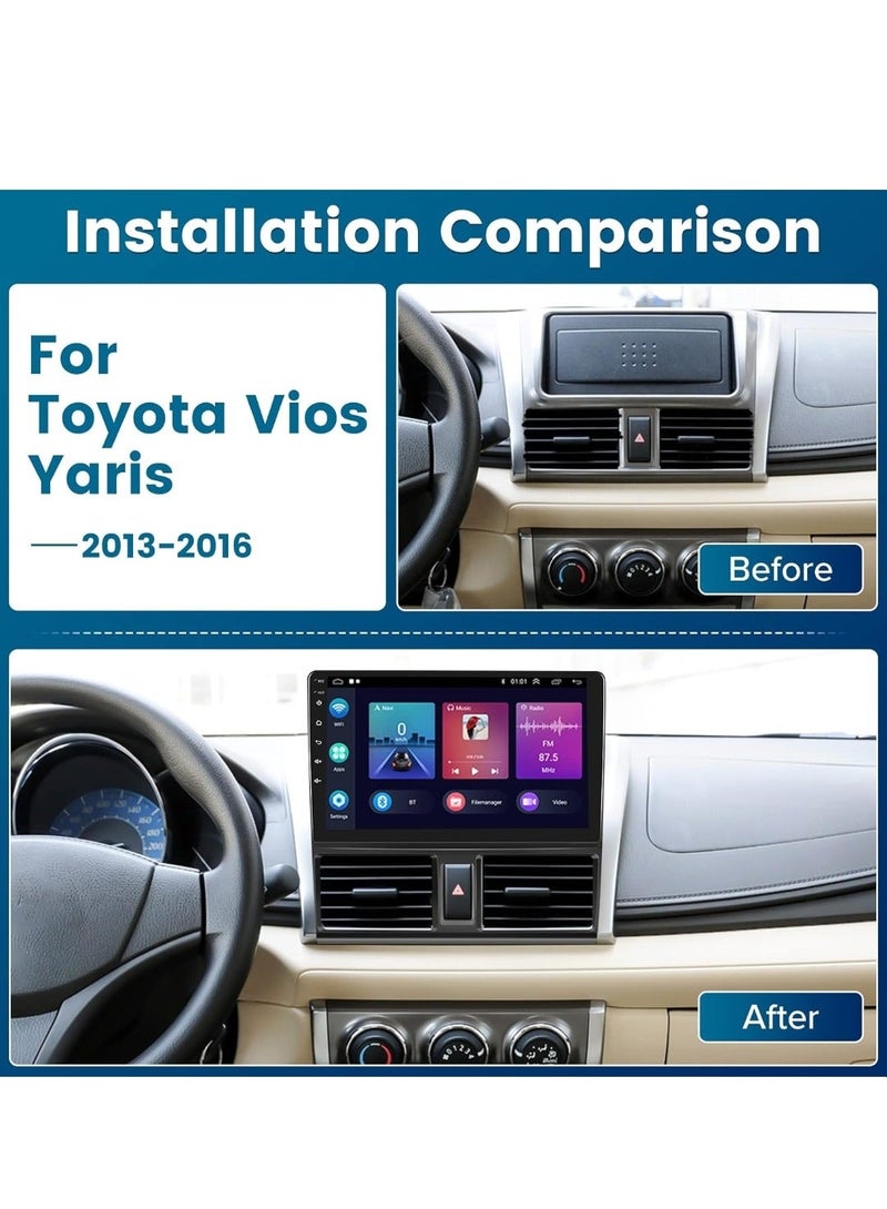 رايموس ستيريو سيارة أندرويد لسيارة TOYOTA YARIS 2014 2015 2016 4 جيجابايت من ذاكرة الوصول العشوائي تدعم Apple Carplay Android Auto Wireless QLED تعمل باللمس DSP WiFi دعم متعدد اللاعبين بطاقة SIM كاميرا AHD م - Image 3