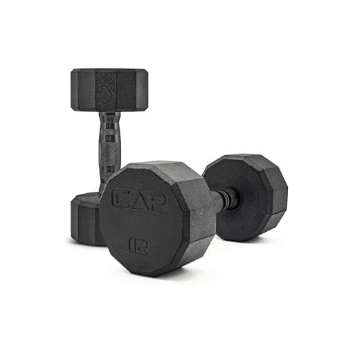 CAP Barbell 12-Sided Coated Dumbbell with Black Handle, Pair, 12 LB - Image 1