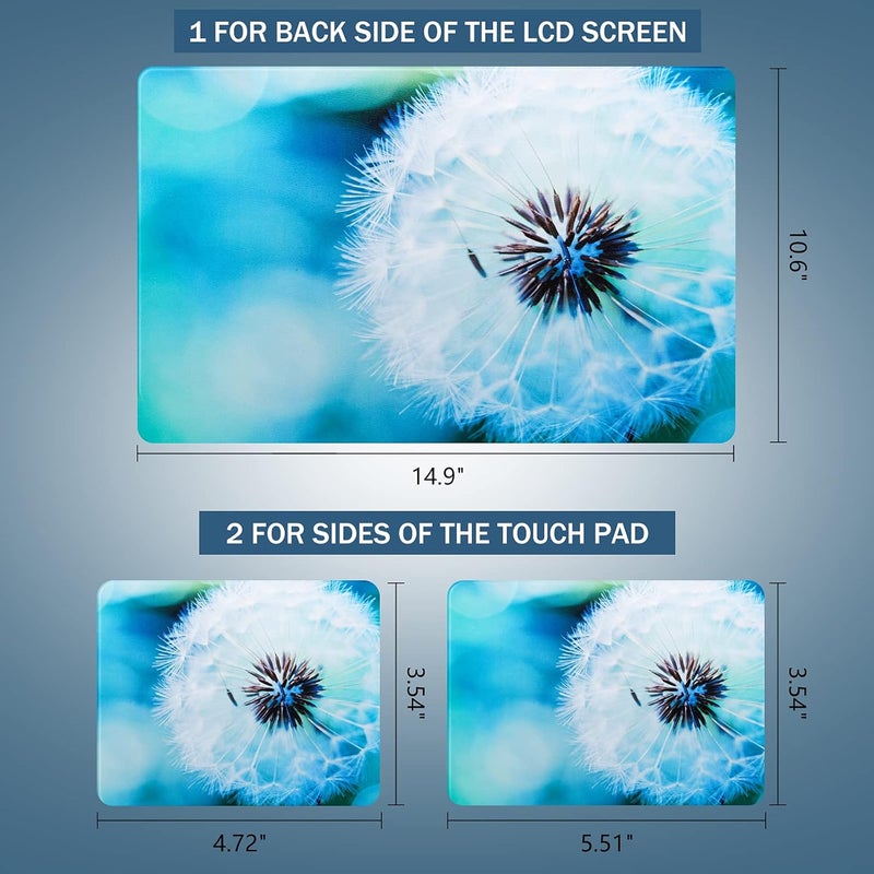 ICOLOR Laptop Skin Sticker Decal,12" 13" 13.3" 14" 15" 15.4" 15.6 inch Laptop Skin Sticker Cover Art Decal Protector Notebook PC (Dandelion) - Image 3