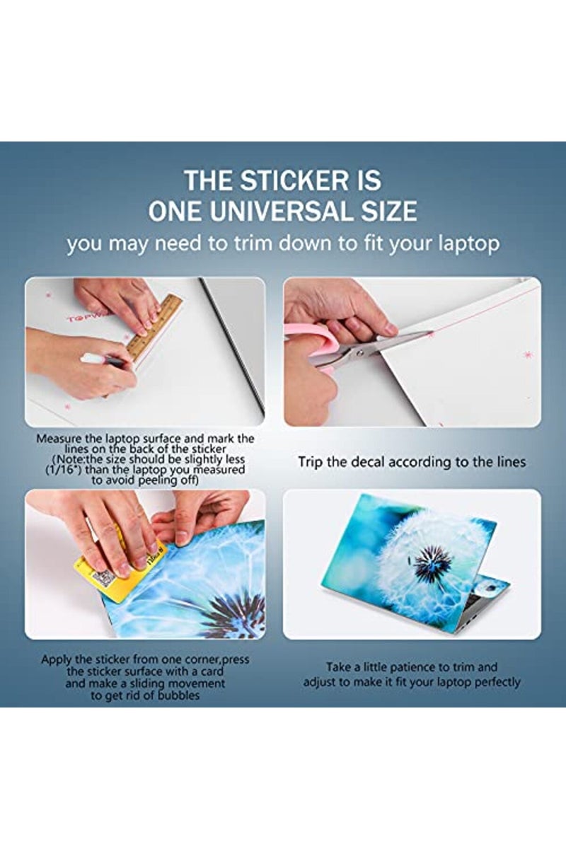 ICOLOR Laptop Skin Sticker Decal,12" 13" 13.3" 14" 15" 15.4" 15.6 inch Laptop Skin Sticker Cover Art Decal Protector Notebook PC (Dandelion) - Image 2