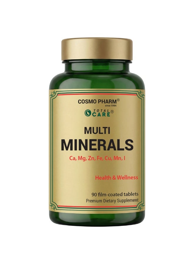 Cosmo Pharm Multiminerals | Supports Bones, Muscles & the Nervous System | 90 Film-Coated Tablets - Image 1