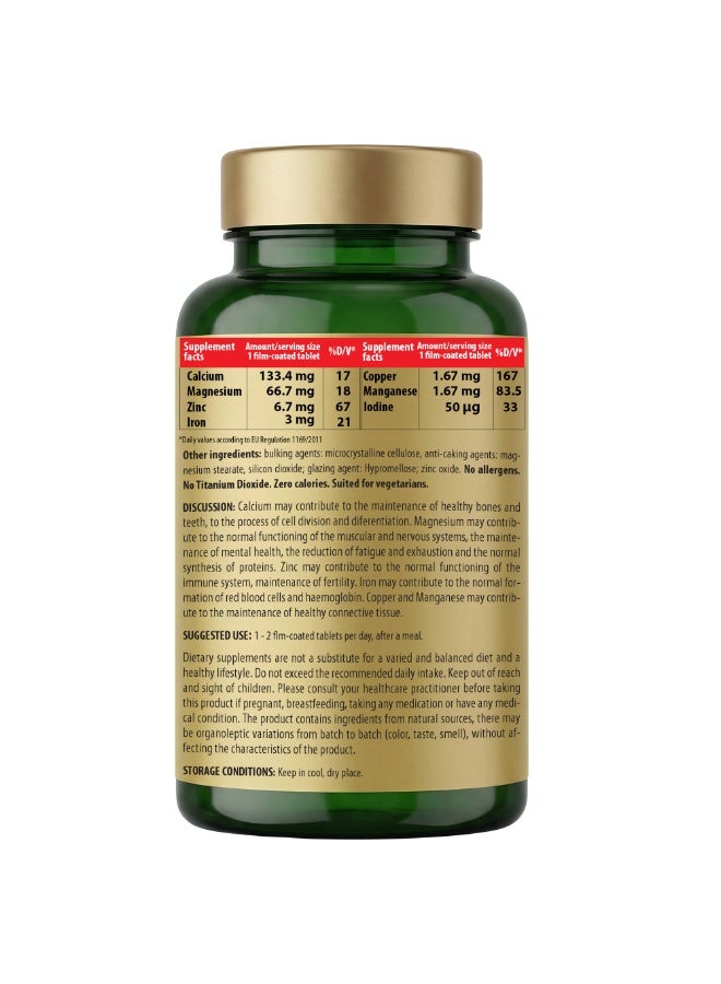 Cosmo Pharm Multiminerals | Supports Bones, Muscles & the Nervous System | 90 Film-Coated Tablets - Image 2