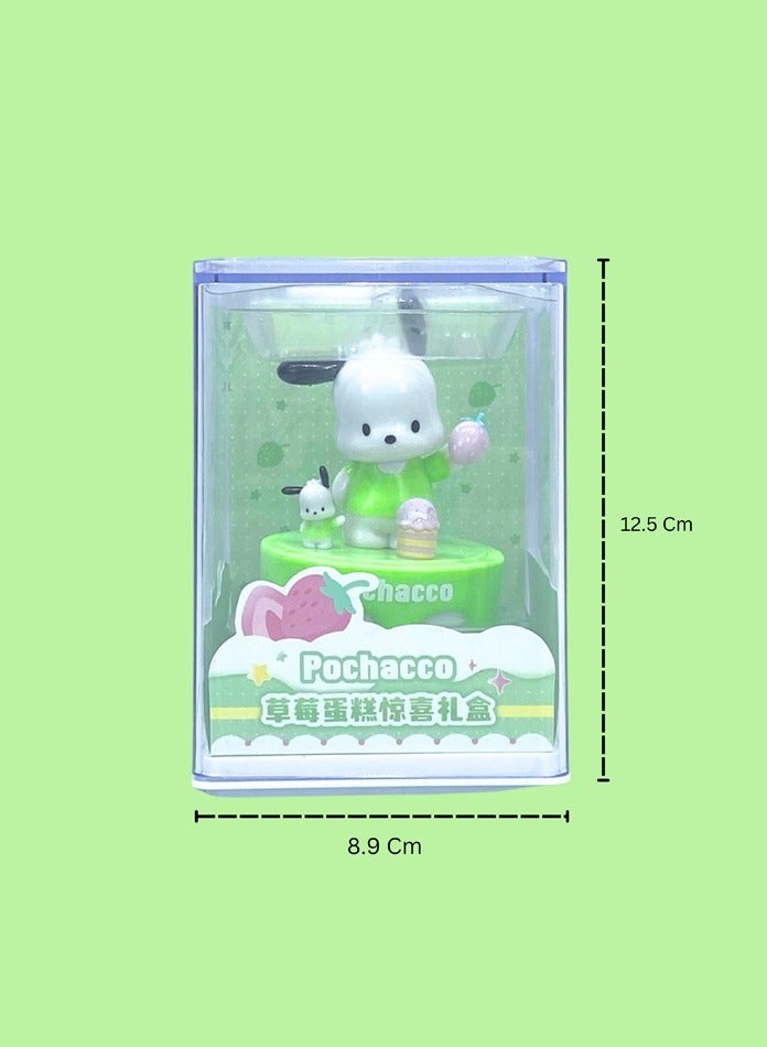 MODI Sanrio Pochacco Cake Surprise Toy – Kawaii Collectible Figurine, Mystery Box Vinyl Toy, Cute Green Dessert-Themed Display Decor, Gift for Kids & Sanrio Fans - 9cm  - Image 1