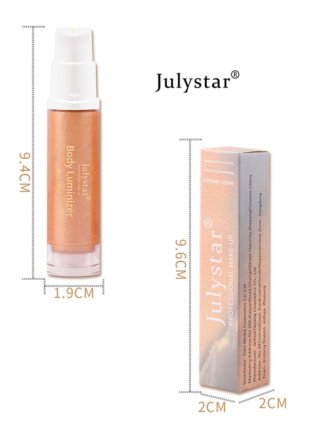 Julystar - Face Body Luminizer, Liquid Highlighter Makeup, Face Body Shimmer Glow Illuminator, Bronzer Smooth Shine Shimmer Liquid Foundation, Waterproof Moisturizing Body Highlighter (Diamond #01) - Image 1