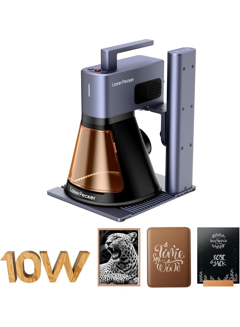 ليزر بيكر LaserPecker LP2 Plus (Basic) 10W Diode Laser Engraver, 4000mm/s Ultra-Fast Speed 4K Precision Portable Cutting & Engraving Machine for Wood, Leather, Acrylic, Coated Metal and etc. - Image 1