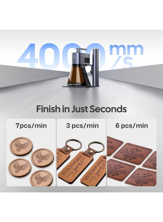 ليزر بيكر LaserPecker LP2 Plus (Basic) 10W Diode Laser Engraver, 4000mm/s Ultra-Fast Speed 4K Precision Portable Cutting & Engraving Machine for Wood, Leather, Acrylic, Coated Metal and etc. - Image 3