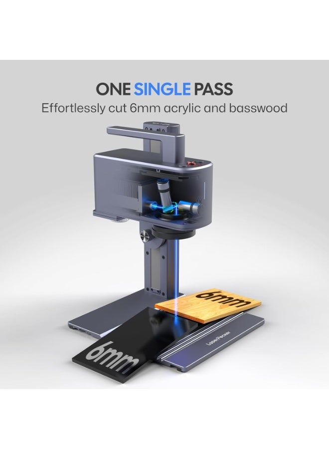 ليزر بيكر LaserPecker LP2 Plus (Basic) 10W Diode Laser Engraver, 4000mm/s Ultra-Fast Speed 4K Precision Portable Cutting & Engraving Machine for Wood, Leather, Acrylic, Coated Metal and etc. - Image 4