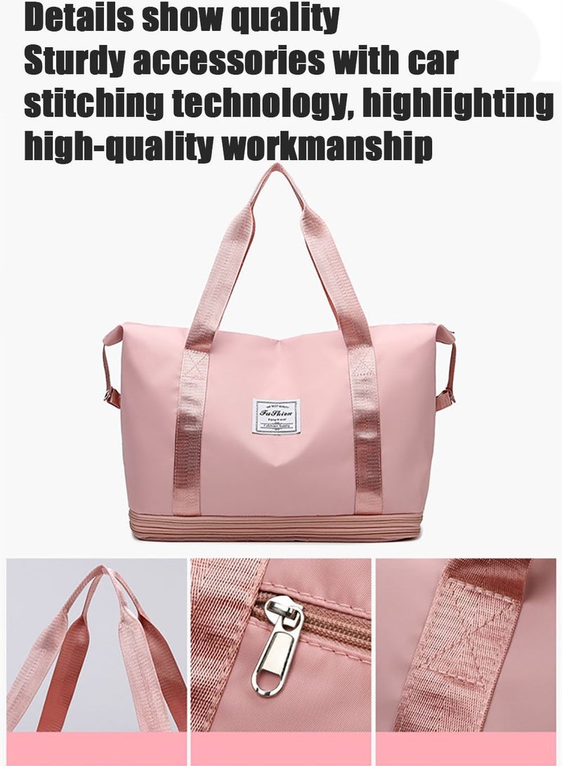 MissTiara Creative Fashion Double Layer Expansion Large Capacity Travel Luggage Waterproof Bag For Travel Beach Outdoor Swimming Fitness Yoga Pink - Image 3