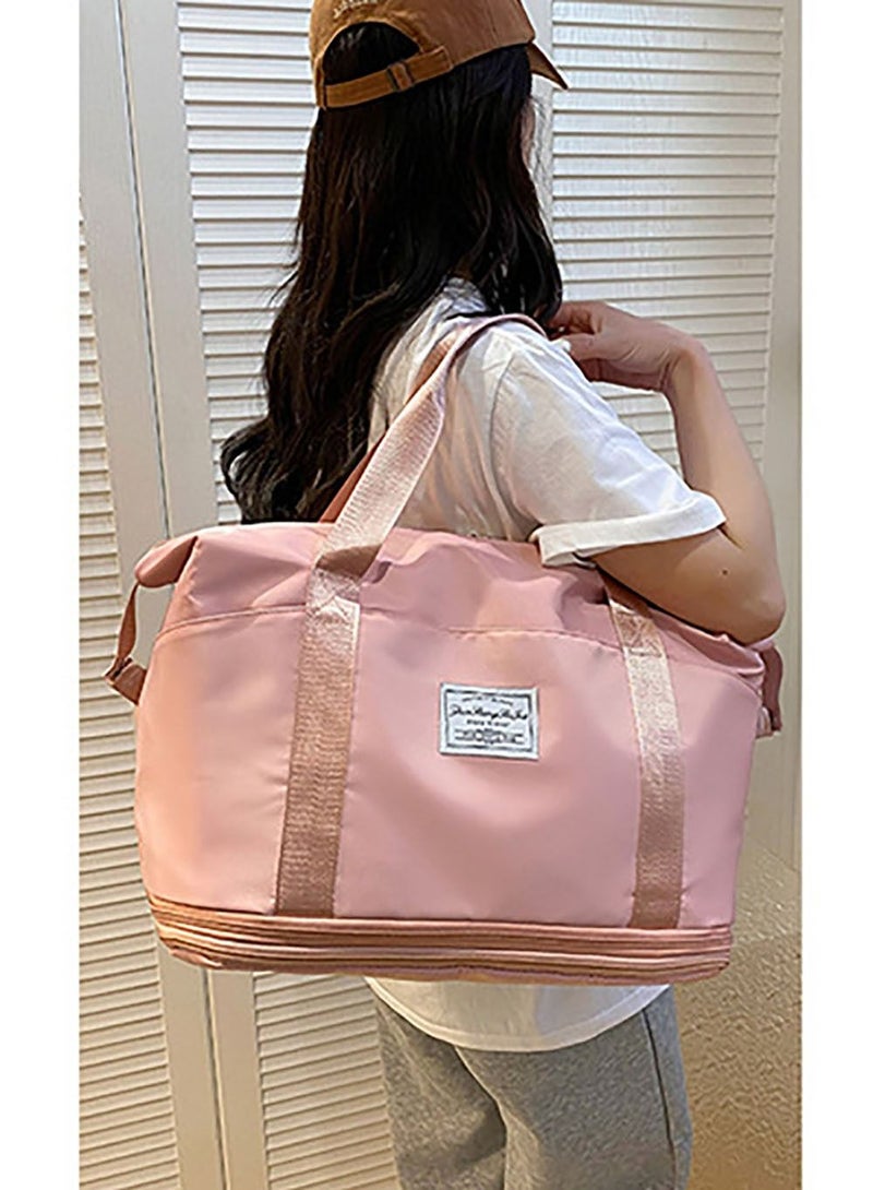 MissTiara Creative Fashion Double Layer Expansion Large Capacity Travel Luggage Waterproof Bag For Travel Beach Outdoor Swimming Fitness Yoga Pink - Image 4