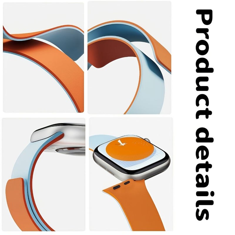 Magnetic Strap for Smartwatch 42mm 44mm 45mm 46mm 49mm Black Gray Two Tone Design Sport Comfort Y2K Unisex - Image 5