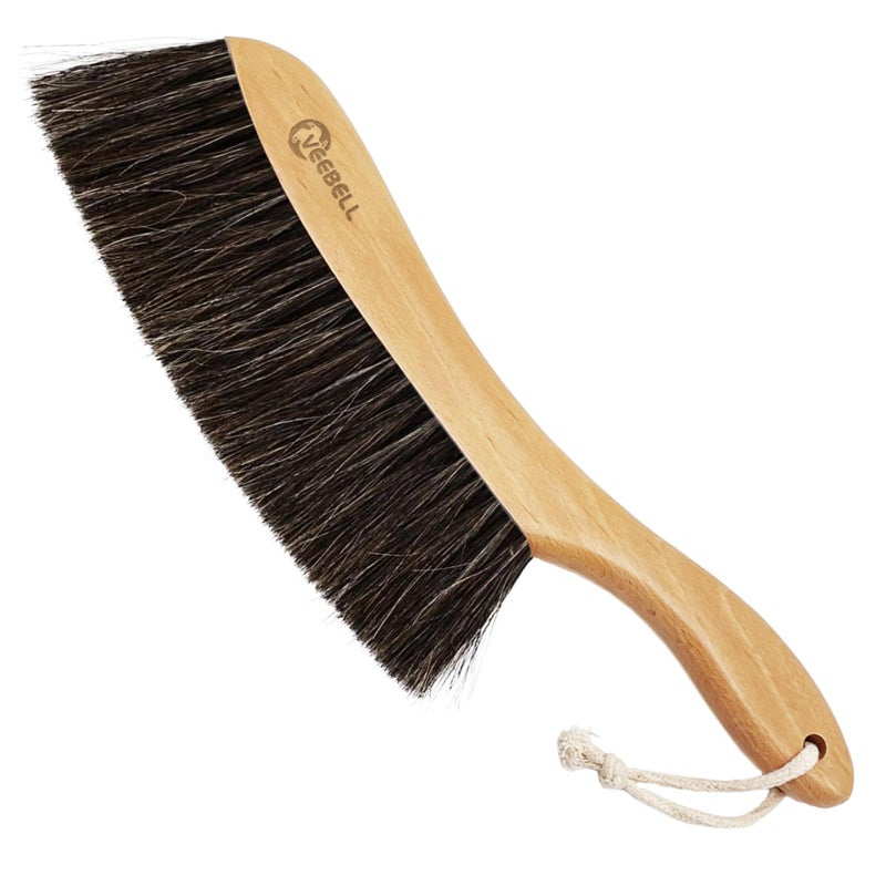 Horse Hair Brush Hand Broom Dusting Brush for Home Cleaning Wood Handle Soft Brush Duster for Counter Furniture Bed Bench FireplaceCar Shop Brush Cleaning 14 Long