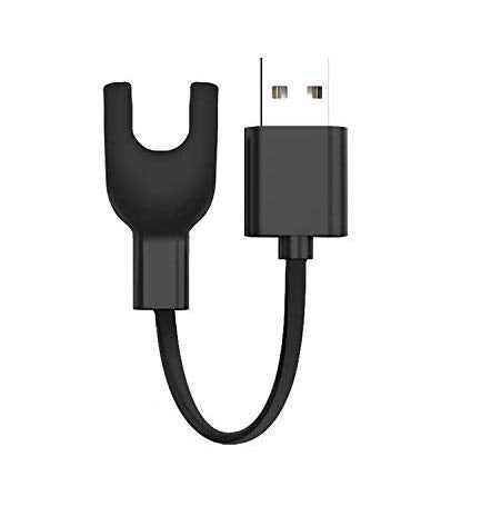 ls lapster Lapster Power Charger for Mi Band 3 USB Adapter Charging Cable Dock Charger Compatible for Xiaomi Mi Band 4/3 /3i Smart Bracelet- Black - Image 1