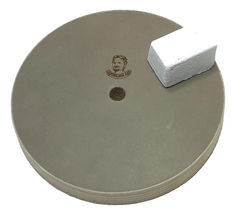 عجلة تلميع جلدية بعرض 6 34 بوصة تناسب عمود 12 مع مركب تلميع متضمن