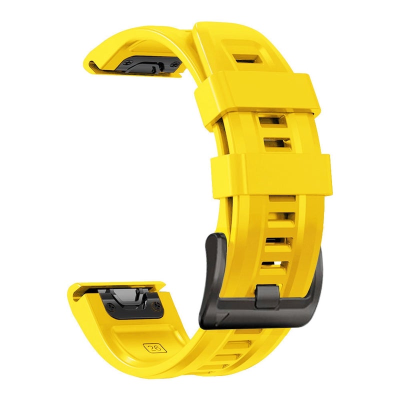S-TOP For Garmin Fenix 6X Pro 26mm Silicone Sport Pure Color Watch Band(Yellow) - Image 1