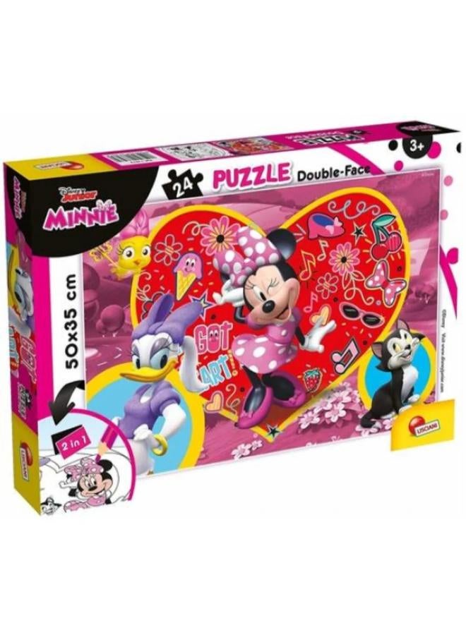 Lisciani Minnie Mouse Double-Face Puzzle - 24 Pieces - Image 1
