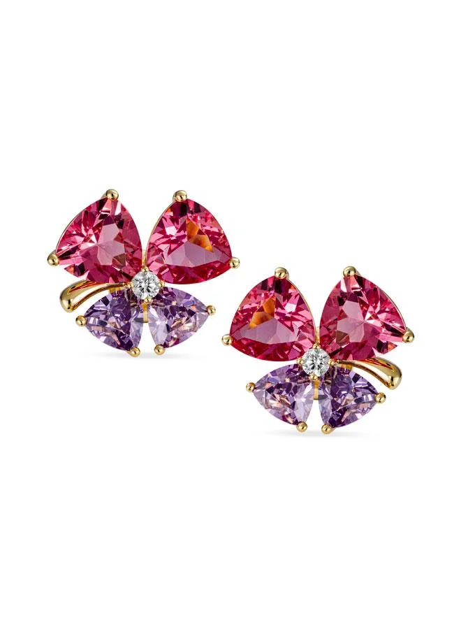 سانت هونور Gala Gold Plated Stainless Steel Stud Earrings for Women