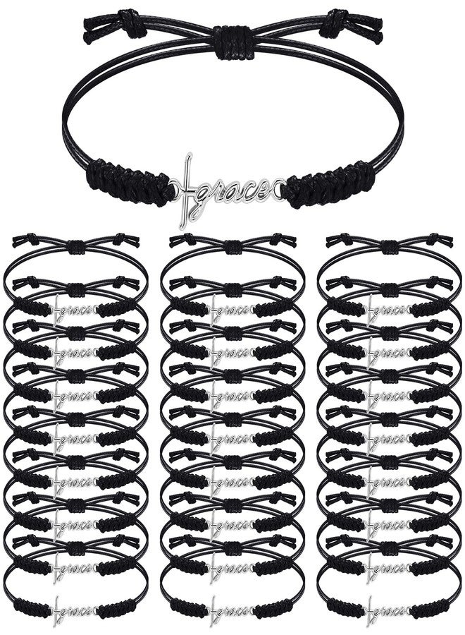 Tondiamo 24 Pcs Cross Bracelets Bulk for Woman Adjustable Cross Bracelets Inspirational Birthday Gifts Religious Accessories(Grace) - Image 1