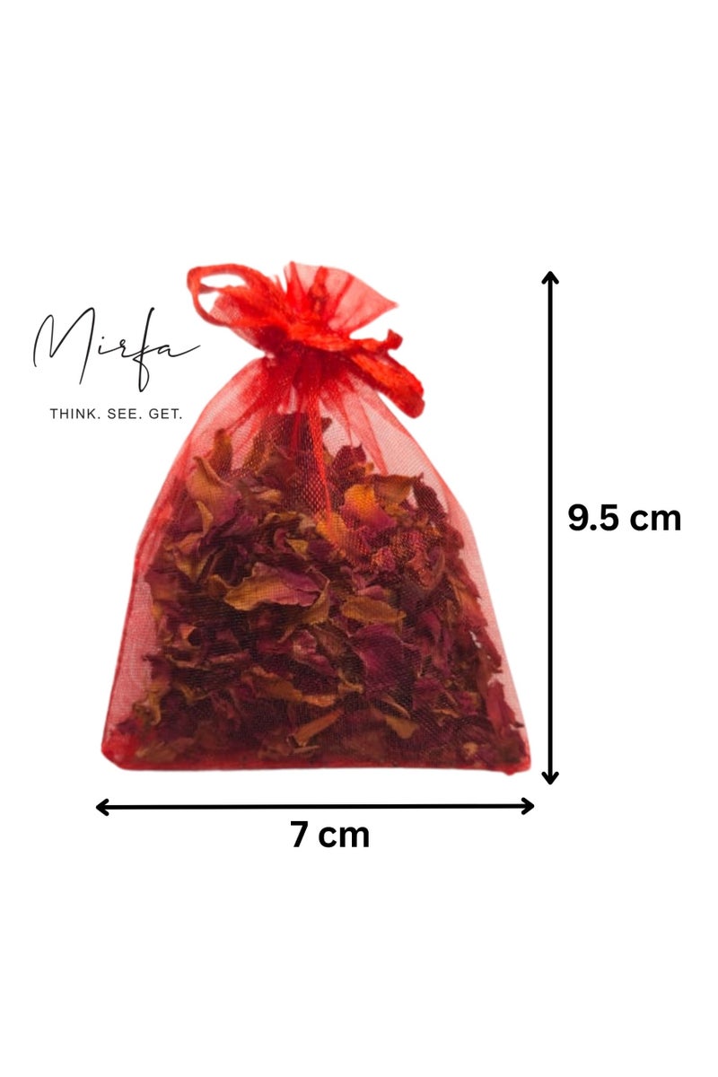 MIRFA Dry Rose Petals in Drawstring Sachets (Pack of 10) - Image 4