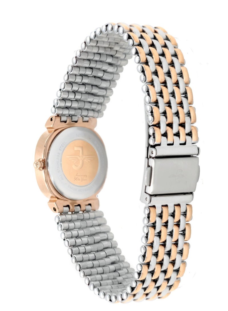 JOVIAL  5025 LAMQ 05 N , Women's Fashion Watch,  Stainless steel , 24mm, Pink Dial, Push button Clasp - Image 3