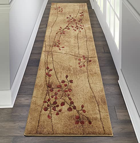Nourison Somerset Rustic Area Rug 23 x 10 Latte Rectangular Easy Cleaning Non Shedding Bed Room Living Room Dining Room Kitchen