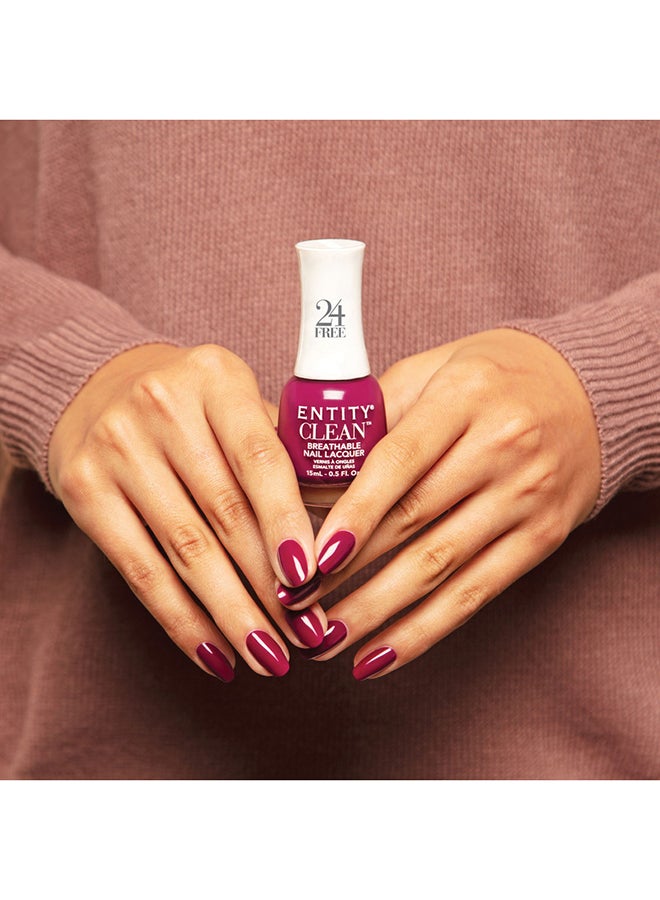 Entity Clean Breathable Nail Lacquer - March To My Own Plum 15ml - Image 4