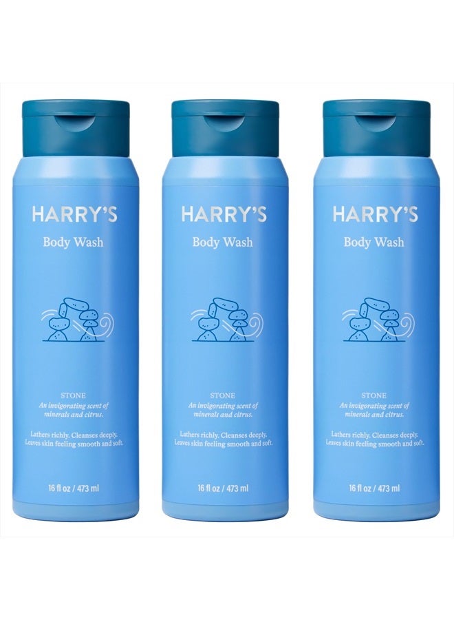 Harry's Men's Body Wash Shower Gel - Stone, 16 Fl Oz (Pack of 3) - Image 1