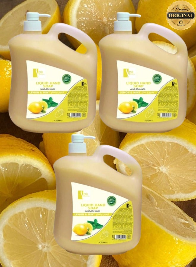 Spa System 3 Pieces Liquid Hand Soap Lemon 4.2 Litre - Image 1