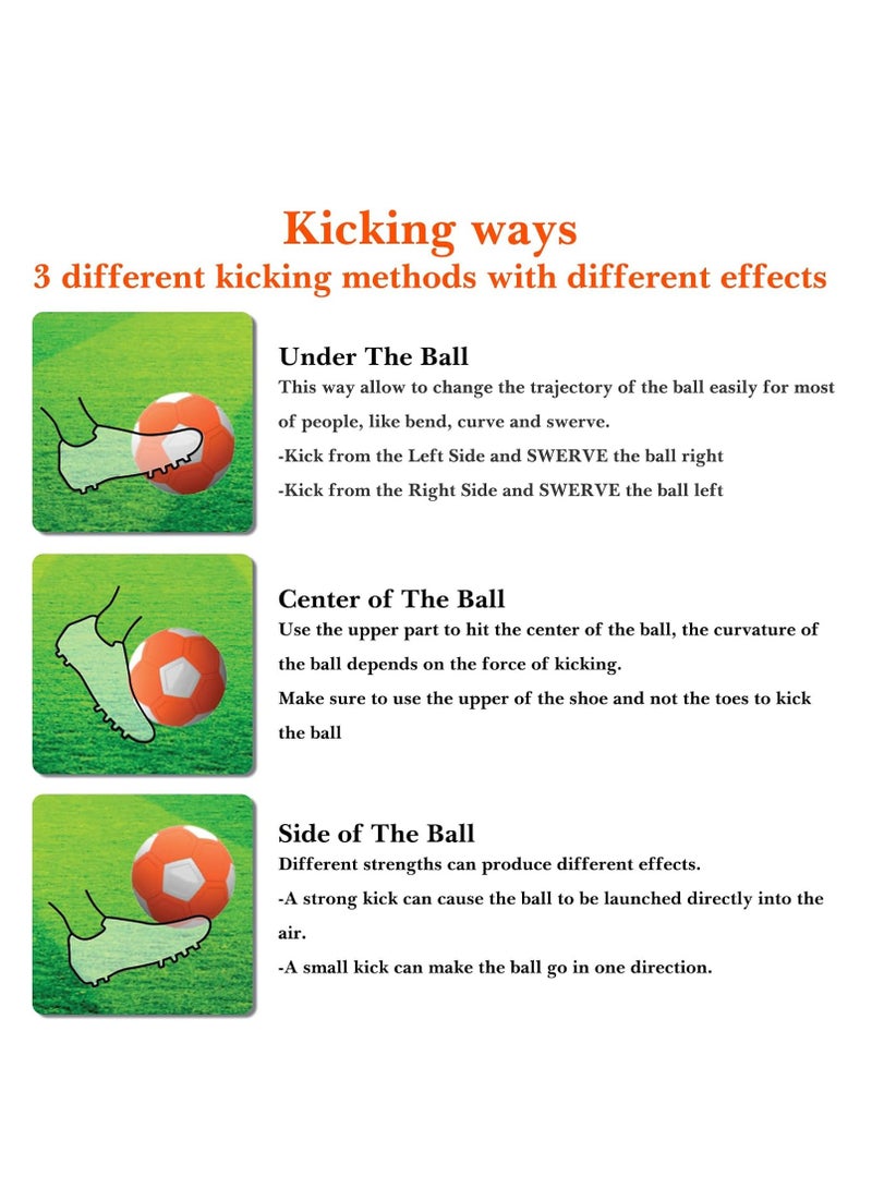 Generic Curve Soccer Ball, Size 4 Swerve Soccer Ball for Kids, Youth Football, Kick Curving Like The Pros, Backyard Game Gift for Boys and Girls (Orange-The Styles And Colors Of The Free Pump And Storage Bag Are Random)  - Image 2