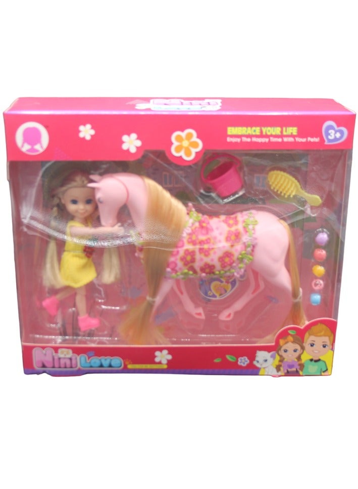 نيني دمية نيني لوف مع الحصان والاكسسوارات  31-2389952P - Image 1