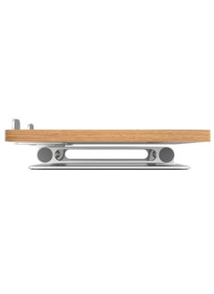 upergo UPERGO AP-2DM Wooden Metal Combine Folding Desktop Tablet Holder Portable Laptops Stand Support 108-Degree Adjustable Laptop Stand - Silver  - Image 4