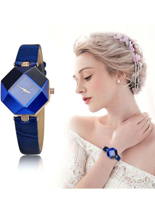 ليشب ساعة يد بعقارب مقاومة للماء طراز ZS570801 - 30 مم - أزرق للنساء - Image 3