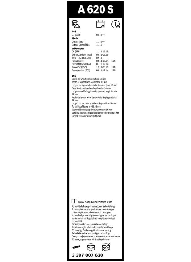 BOSCH Bosch Aerotwin 3397007620 Original Equipment Replacement Wiper Blade - 24/19 (Set Of 2)  - Image 3