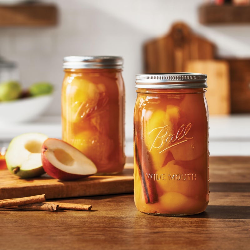 Ball Wide Mouth Glass Mason Jars with Lids and Bands, Used for Canning, Pickling, Juice, Jam, Jelly, Quart Size 32 Ounce (Pack of 2) - Image 4