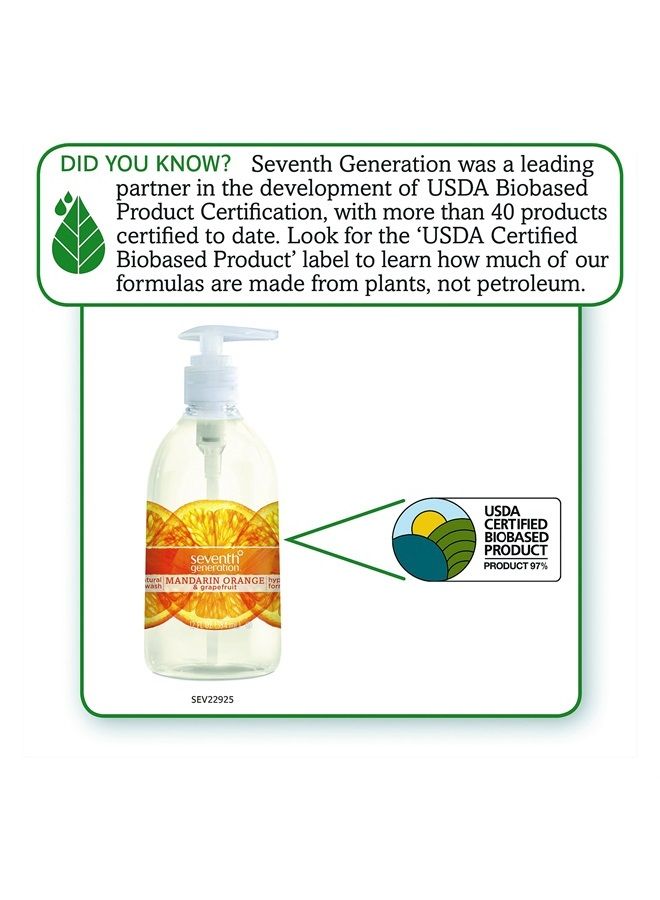 Seventh Generation Hand Wash, Mandarin Orange & Grapefruit Scent, 12oz - Image 2