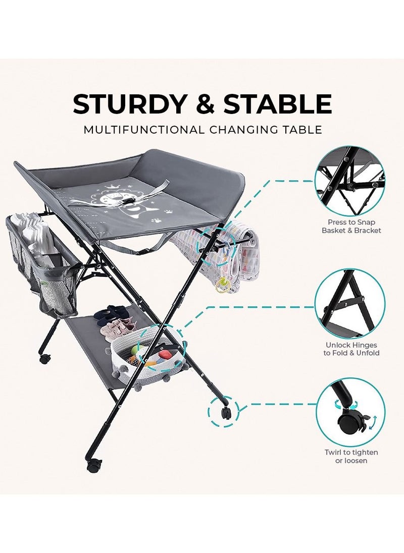 TEKNUM Teknum 4-in-1 Diaper Changing Table Organizer - Grey  - Image 4