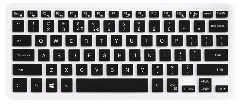 UHamn Keyboard Cover Compatible for Dell Inspiron 14 5481 5482 5485, Dell Inspiron 13 5000 7000 Series 5370 7375 7368 7378 7386, Dell Inspiron 15 5000 7000 Series i5568 7573 7569 (No Numeric Keypad)- Black - Image 1