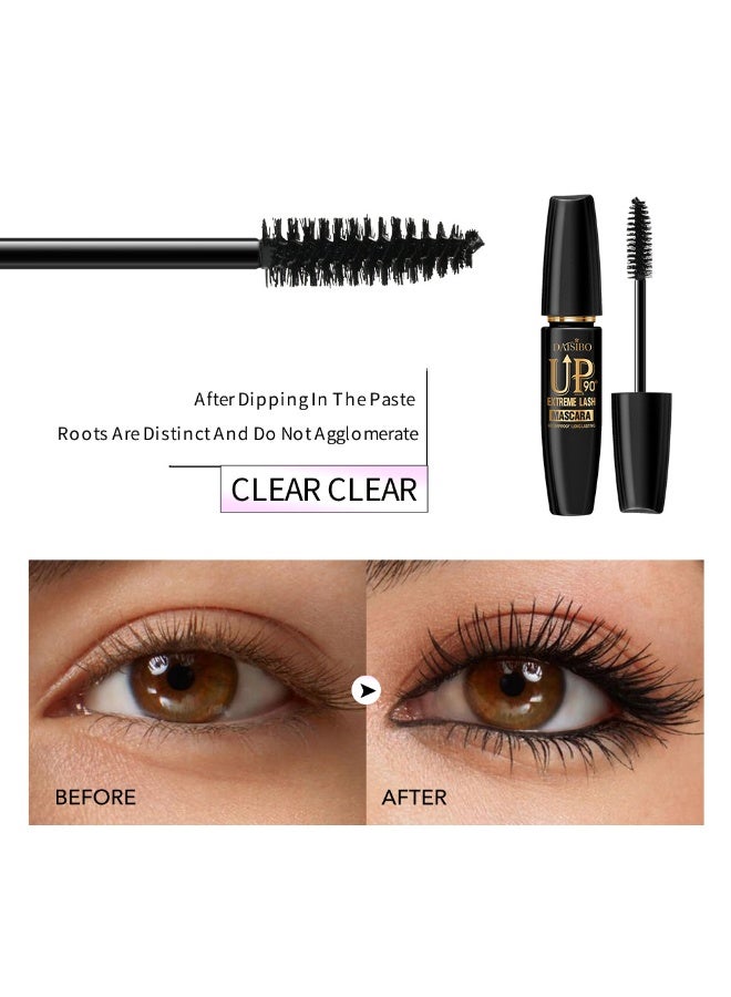 4-Pack 4D Mascara Set, Waterproof, Volumizing, Curling, Long-Lasting, Black Shades for All Skin Types - Image 3