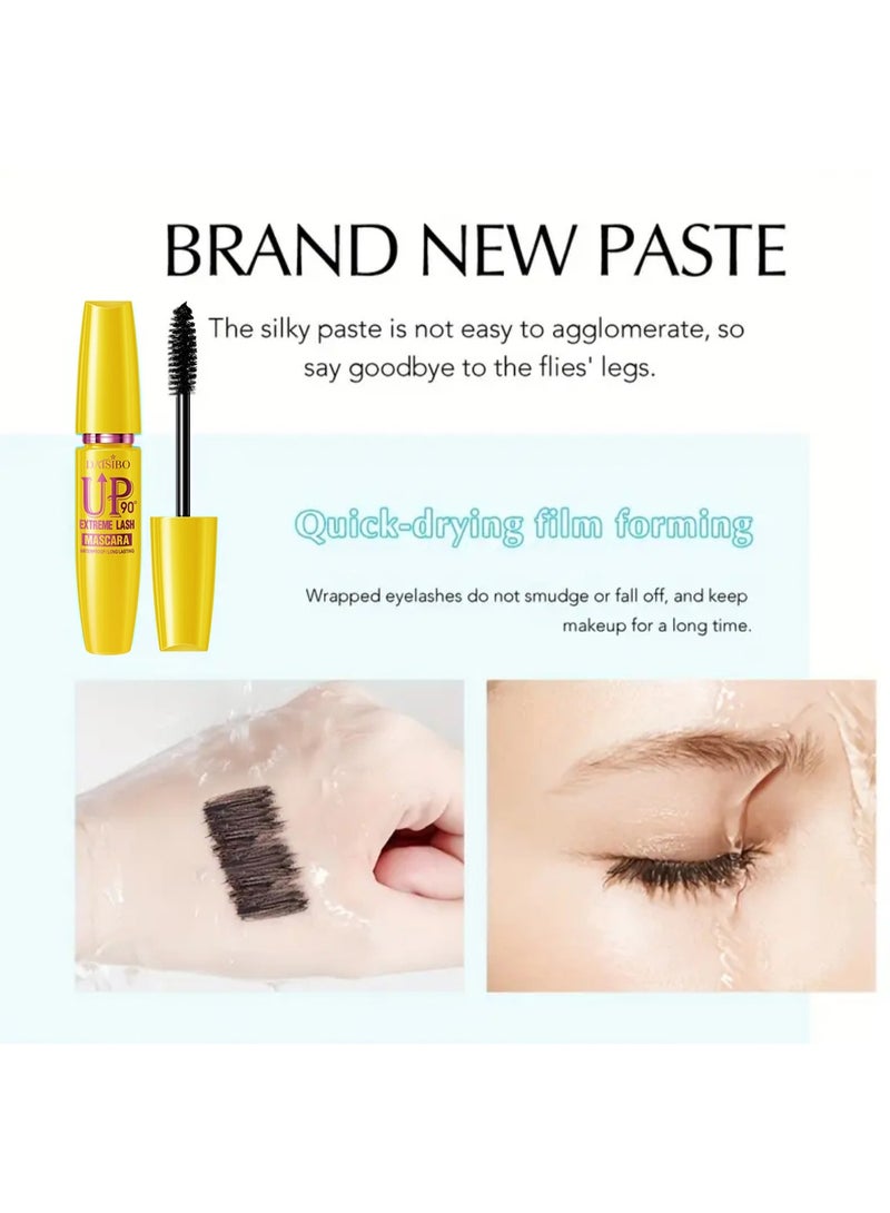 4-Pack 4D Mascara Set, Waterproof, Volumizing, Curling, Long-Lasting, Black Shades for All Skin Types - Image 4