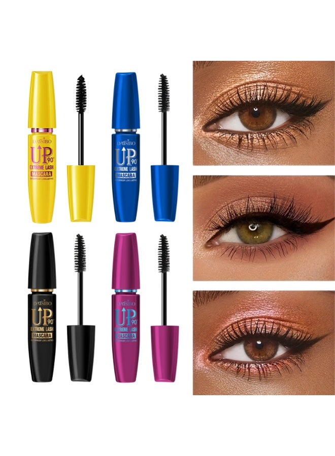 4-Pack 4D Mascara Set, Waterproof, Volumizing, Curling, Long-Lasting, Black Shades for All Skin Types - Image 2