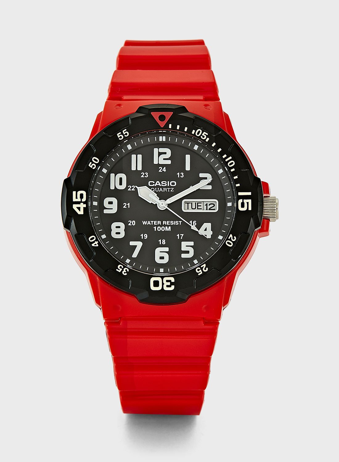 Montre Casio MRW-200HC-4BVDF Pour Homme – Quartz, Boîtier Résine Rouge, Étanche 100m – Neuf Avec Étiquettes