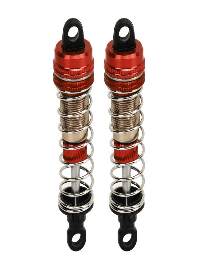 2 Pcs 76mm RC Car Hydraulic Shock Absorber Aluminium Alloy Oil Shock Damper for SCY 16101 16102 16103 16201 1/16 RC Car Red - Image 1