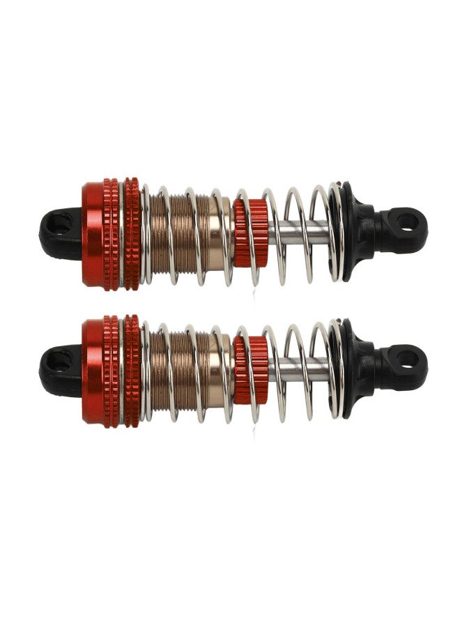 2 Pcs 76mm RC Car Hydraulic Shock Absorber Aluminium Alloy Oil Shock Damper for SCY 16101 16102 16103 16201 1/16 RC Car Red - Image 3