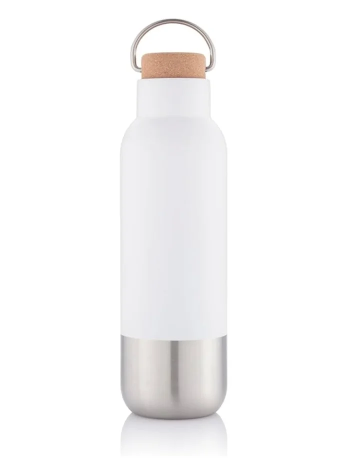 Hans Larsen Hans Larsen Eco Friendly Recycled Stainless Steel Premium Double Walled Vacuum Insulated Water Bottle 22oz with a Cork Lid Leak Proof and Carry Packed in a Gift Box