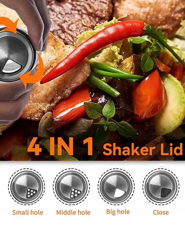 Spice Jar Set Rack Glass Organizer Rotating Glass Seasoning Sugar Pepper Bottles Salt Shakers Holder Kitchen Storage Rack,Stainless Steel Spinning Glass Organizer - Image 4